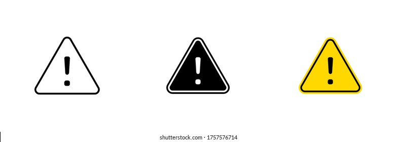 Danger Yellow Symbol On White Background Stock Vector (Royalty Free ...