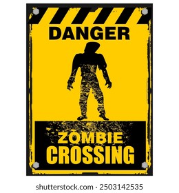 Peligro, Zombie Crossing, signo Vector
