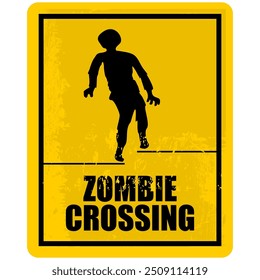 Perigo, Zumbi cruzando, sinal vetor