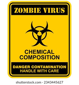 Danger, Zombie Virus, Chemical composition, handle with care