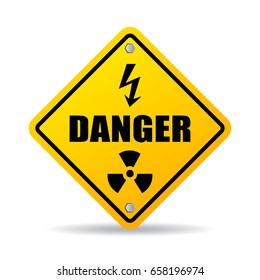 Danger Zone Caution Vector Sign On White Background