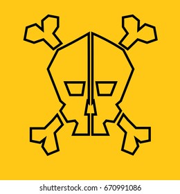 Danger zone icon in yellow background