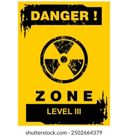 Danger, Zone Level 3, sticker vector