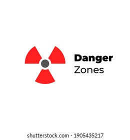 danger zone or radioactive sign atomic logo concept design