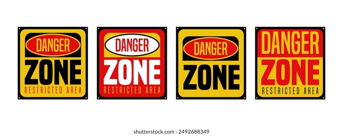 Danger zone restricted area sign design vector
