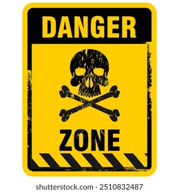 Danger, zone sign and sticker vector