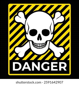 Danger zone warning frame with futuristic HUD elements for print and web design. Vector illustration featuring red caution borders, attention signs and alert messages