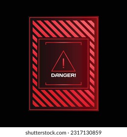 Danger zone warning red frame hud design