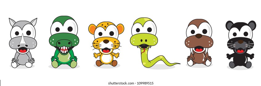 dangerous animal humor marching, sitting on a white background