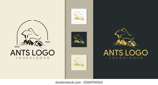 Dangerous Ant vector design, strong and bold logo design concept. Vector illustration