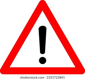 Dangerous area sign. Warning sign other danger. Red triangle sign with exclamation mark silhouette inside. Road sign. Attention. Danger zone.