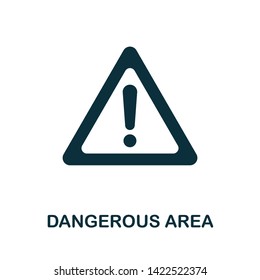 Dangerous Area vector icon illustration. Creative sign from construction tools icons collection. Filled flat Dangerous Area icon for computer and mobile. Symbol, logo vector graphics.