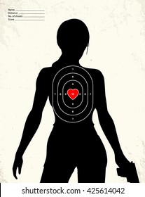 Dangerous Armed Woman - Shooting Range Target