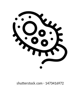 Dangerous Bacillus Bacteria Vector Thin Line Icon. Warning Virus Micro Organism Bacteria Linear Pictogram. Chemical Microbe Type Infection Microorganism Bacteriology Contour Monochrome Illustration