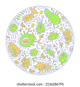 Dangerous bacteria isolated vector pattern