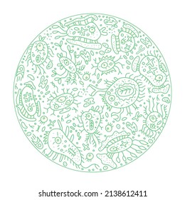 Dangerous bacteria isolated vector pattern