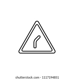 Dangerous bend icon. Element of traffic signs icon for mobile concept and web apps. Thin line Dangerous bend icon can be used for web and mobile on white background