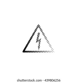 dangerous - black vector icon;  halftone illustration