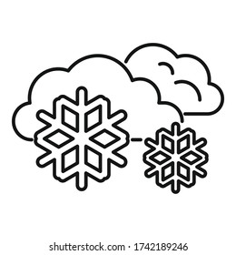 Dangerous blizzard icon. Outline dangerous blizzard vector icon for web design isolated on white background