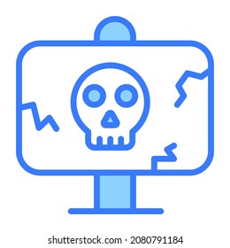 dangerous board vector blue outline icon.