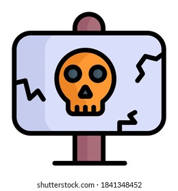 dangerous board vector color line icon 
