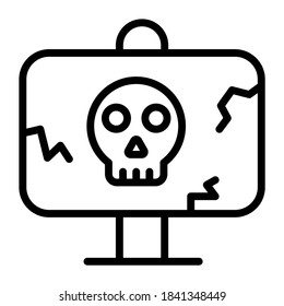 icono de línea vectorial de tarjeta peligrosa 