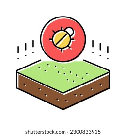 dangerous bug on soil color icon vector. dangerous bug on soil sign. isolated symbol illustration