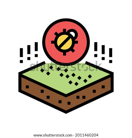 dangerous bug on soil color icon vector. dangerous bug on soil sign. isolated symbol illustration