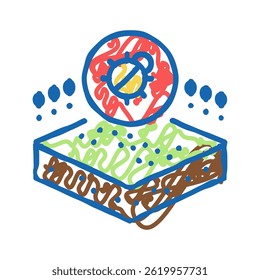 dangerous bug on soil doodle icon sketch vector. dangerous bug on soil sign. isolated symbol illustration