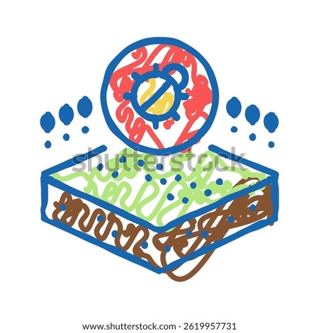 dangerous bug on soil doodle icon sketch vector. dangerous bug on soil sign. isolated symbol illustration