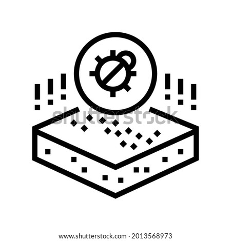 dangerous bug on soil line icon vector. dangerous bug on soil sign. isolated contour symbol black illustration