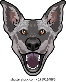 Dangerous Canine Guard Dog Vector Portrait 