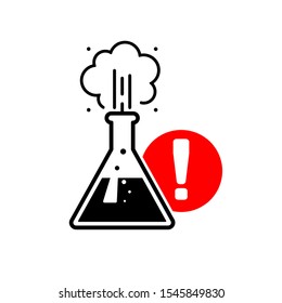 Dangerous Chemicals In Test Tubes And Flasks Vector Icons.