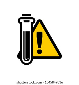 Dangerous Chemicals In Test Tubes And Flasks Vector Icons.