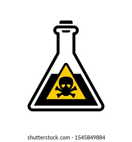 Dangerous Chemicals In Test Tubes And Flasks Vector Icons.