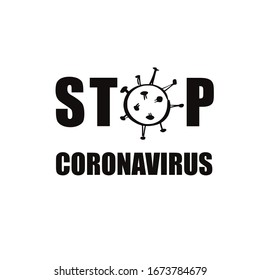 Virus chino peligroso 2019-nCoV. Concepto de letras vectoriales. Enfermedad epidemia de neumonía en Wuhan en China. Detener logotipo de coronavirus, símbolo