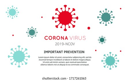 Virus chino peligroso 2019-nCoV. Concepto de letras vectoriales. Enfermedad epidemia de neumonía en Wuhan en China. Banner de Stop coronavirus con espacio de copia, logotipo, símbolo