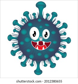 dangerous corona virus cartoon vector, Corona virus icon. turquoise blue tosca virus, 