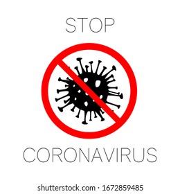 Dangerous Coronavirus red and black vector Icon. 2019-nCoV bacteria isolated on white background. COVID-19 Wuhan corona virus disease sign SARS pandemic concept symbol. China. Human health and medical