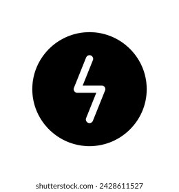 Dangerous current black glyph ui icon. Electrical power control. Awareness. User interface design. Silhouette symbol on white space. Solid pictogram for web, mobile. Isolated vector illustration