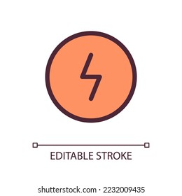 Dangerous current pixel perfect RGB color ui icon. Awareness for customers. Simple filled line element. GUI, UX design for mobile app. Vector isolated pictogram. Editable stroke. Arial font used
