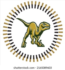 Dangerous dinosaur green illustration vector