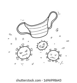 dangerous disease virus hand drawn