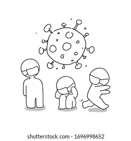 dangerous disease virus hand drawn