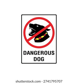 Dangerous Dog Warning Vector Design Sign