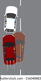 Dangerous driving threatening from behind