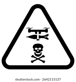Dangerous drones or quadcopters zone sign, military drones here	