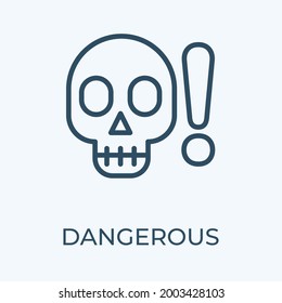 Dangerous editable stroke thin vector line icon.