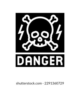 dangerous electricity glyph icon vector. dangerous electricity sign. isolated symbol illustration
