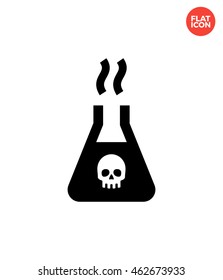 Dangerous in flask Icon Flat Style Isolated Vector Illustration